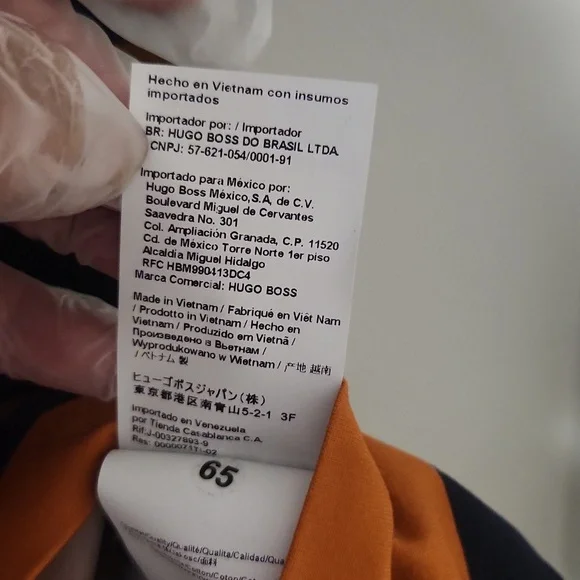 HUGO BOSS XL.Color Block Men's Shirt - Navy, Orange, and Brown - Picture 6 of 13